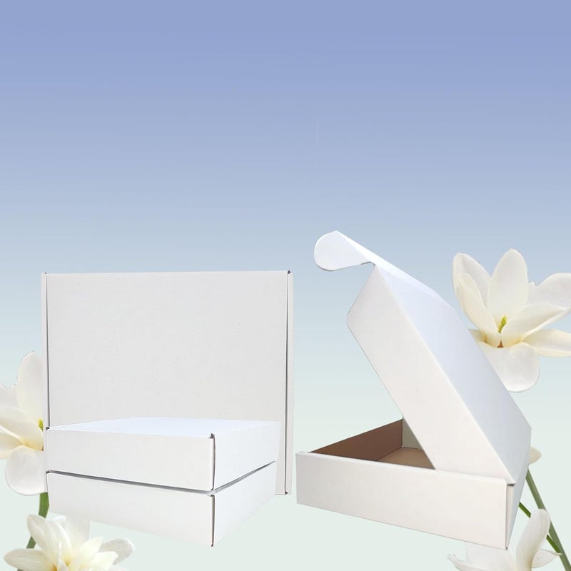 Livejun 9x8x2 inch Shipping Boxes Set of 25， White Corrugated Cardboard Box Mailer Boxes for Packaging Small Business Shipping，Mailing Boxes Bulk for Birthday Wedding Party Book Literature Gift Giving - Image 4
